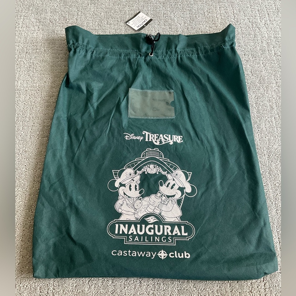 NEW Disney Cruise Line Treasure Inaugural Sailings Green Laundry Bag Limited Ed.